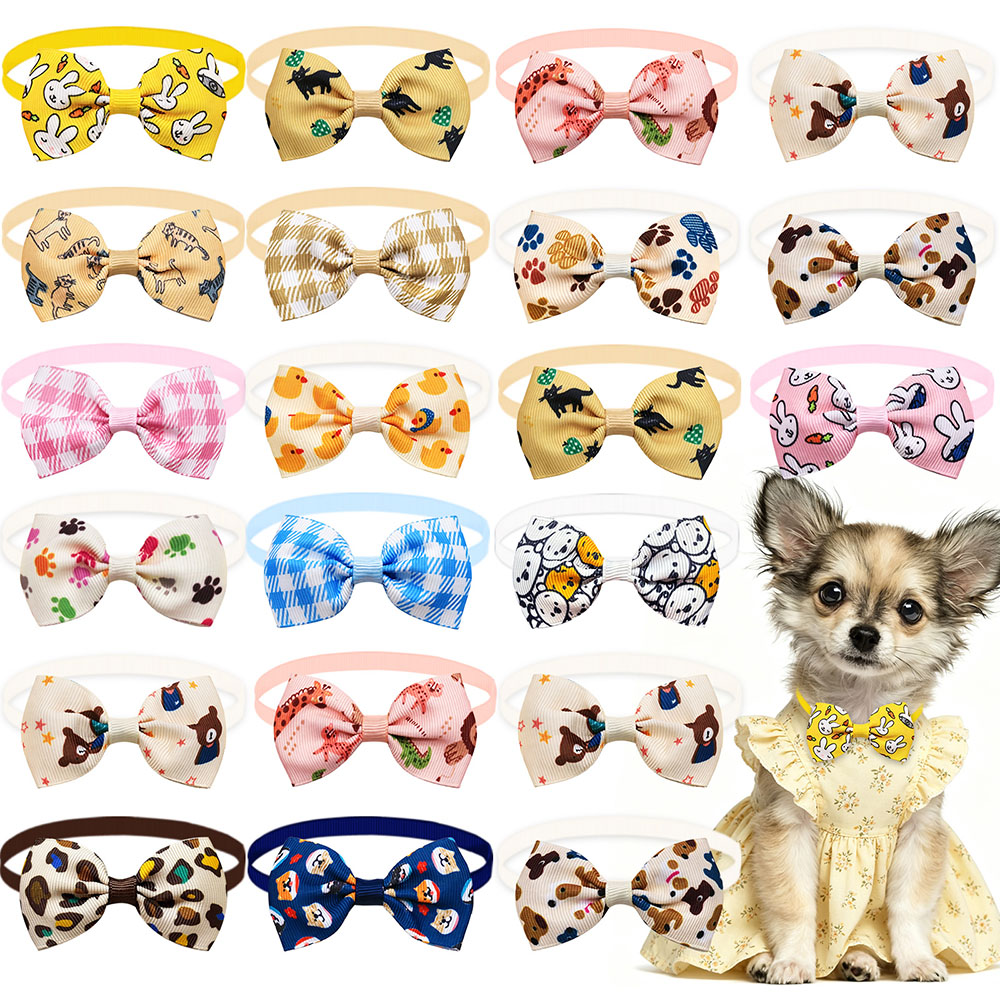 Pet Supplies In Bulk - 50/100 Stück Bunte Hundeschleifen, Verstellbare Welpen-Halsaccessoires,